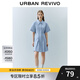 UR夏季新款女裝通勤風(fēng)壓褶修身短袖棉質(zhì)連衣裙UWU740075 淺紫藍(lán) S