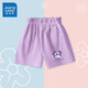 真維斯女童褲子夏季中大童薄款時(shí)髦洋氣花苞腰五分褲兒童休閑夏裝短褲 【純棉短褲】紫/小紫兔比耶K 130
