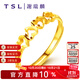 謝瑞麟（TSL） 黃金開口鏤空戒指心連心女婚慶結(jié)婚足金指環(huán)YL950 約1.85克 工費380元