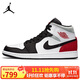 Jordan休閑鞋男子AJ1喬丹JORDAN 1中幫運動(dòng)鞋852542-100黑紅44