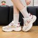 大嘴猴大嘴猴女鞋春秋板鞋男情侶潮流百搭透氣運動(dòng)休閑鞋子18U粉白36