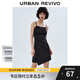 UR【HOT】2025秋季新款女裝不對稱褶皺吊帶連衣裙UYY750098 正黑 L