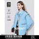 初語(yǔ)多巴胺襯衫羽絨服女2024秋冬新款保暖輕薄舒適時(shí)尚通勤外套 海洋藍 M