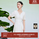 迪賽尼斯（DESIGNICE）新中式裙子夏季新款國風(fēng)盤扣收腰薄款短袖連衣裙女 奶白 S