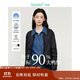 茵曼輕薄簡(jiǎn)約無(wú)領(lǐng)短款羽絨馬甲冬女裝內搭外穿外套上衣 午夜黑 XL