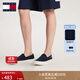 TOMMY JEANS25春夏新款男懶人一腳蹬輕便船鞋運動(dòng)休閑鞋帆布鞋 【01366】藏青色C1G 40