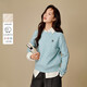 茵曼絞花圓領(lǐng)毛衣2025冬女裝新款慵懶保暖綿羊毛針織衫 淺藍色 M