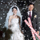 花瓣雨結婚禮炮禮花槍婚禮噴花筒羽毛禮筒炮手持流星雨表白婚慶 白色羽毛禮花 60cm[2支]