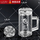 LZJV【輕奢高端】玻璃杯耐高溫高硼硅帶把茶杯男士專(zhuān)用茶水分離杯家用 【張】鉆切精致蓋+雙層加厚杯身 420ml
