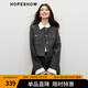 紅袖小香風(fēng)短外套春秋季2025新款女裝正肩圓領(lǐng)輕熟氣質(zhì)甜美百搭短上衣 黑灰090 M