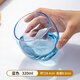 DKO玻璃杯家用喝水杯飲料果汁牛奶杯威士忌洋酒杯客廳茶杯酒店漱口杯 320ml蛋形水杯（藍色）