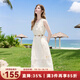 百圖betu女裝2025夏季新款連衣裙無袖羽毛流蘇背心氣質(zhì)裙子女2506T52 淺杏色 M