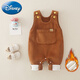 迪士尼（Disney）外穿嬰兒馬甲春季連體衣純棉外出服寶寶衣服春秋燈芯絨無(wú)袖背帶褲 咖色加絨 73cm