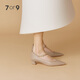 7or9戚風(fēng) 秋季新款休閑高跟鞋女3.5cm時(shí)尚百搭設(shè)計(jì)感粗跟鞋 戚風(fēng) 3.5cm （配飾需要另外購(gòu)買(mǎi)） 39