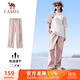 駱駝（CAMEL）速干工裝女褲戶外登山旅行休閑梭織長褲 J25BAYL6079 山茶粉 M