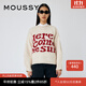 moussy【熱銷(xiāo)爆款】涂鴉字母溫暖感圓領(lǐng)針織毛衣010HAQ70-8031 013象牙色 均碼