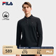 FILA 斐樂(lè )官方男裝針織長(cháng)袖POLO衫2025秋季新款時(shí)尚休閑基礎上衣 正黑色-BK L 175/96A/L