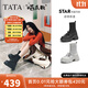 他她（TATA）孫樂(lè )言同款喵爪靴子女襪靴厚底瘦瘦靴彈力短筒靴CEG08DZ5 黑色 37