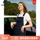 Navigare意大利小帆船減齡牛仔背帶裙女士夏季氣質(zhì)吊帶裙時(shí)尚女裝連衣裙 海軍藍 S 碼