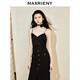 MAXRIENY【商場(chǎng)同款-摩登女爵】復(fù)古閨房蕾絲鏤空V領(lǐng)上衣背心吊帶 黑色 L 03/38