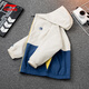 LI-NING KIDS李寧兒童外套男童大童春秋新款撞色寬松連帽開衫休閑運動風衣童裝 云母灰濁普藍水芹綠YFDU017-3 150