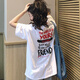 吉閑 純棉2024夏季新款日系古著短袖T恤女寬松韓版bf學生潮泫雅風上衣 白色 M
