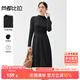 尚都比拉春夏款氣質(zhì)顯瘦半高領(lǐng)針織連衣裙女中長(cháng)款打底裙 優(yōu)雅黑 M
