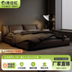 意式極簡(jiǎn)真皮床現(xiàn)代簡(jiǎn)約1.8米雙人床主臥軟包婚床網(wǎng)紅儲(chǔ)物輕奢床 真皮床【顏色備注】【送貨入戶(hù)】 1.8米*2.0米框架結(jié)構(gòu)