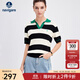 Navigare意大利小帆船撞色翻領(lǐng)短袖T恤女裝25夏季新款時(shí)尚條紋針織體恤衫 黑白條紋 L