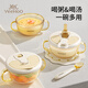 英氏（YEEHOO）寶寶輔食碗嬰兒喝湯碗喝粥碗帶蓋吸管碗吃飯碗嬰兒專(zhuān)用PPSU輔食碗 多功能輔食碗【PPSU材質(zhì)】+贈扭扭勺