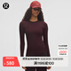lululemon丨Hold Tight 女士緊身剪裁長(cháng)袖 T 恤 LW3IZDS 夜蛾黑銹紅條紋 XS /4