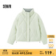 森馬（Semir）棉服女冬季菱形格寬松立領(lǐng)抽繩棉衣休閑百搭慵懶氣質(zhì)溫柔外套 粉綠40315 L