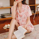 米度麗月子服套裝夏季薄款孕婦哺乳睡衣家居服兩件套春秋款產(chǎn)后喂奶 蝦粉-夏季款 M（建議80-110斤左右）