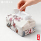 華幔盛庭新中式刺繡紙巾盒高檔茶室茶桌抽紙盒套子餐桌布藝家用茶幾收納盒 十里桃花-米白【高精密面料/珍珠款】升級刺繡 （18*11*9cm）