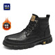 海瀾之家（HLA）馬丁靴男戶(hù)外復古休閑秋冬工裝鞋子男HAAGMM4AB20408 黑色加絨42