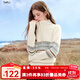 百圖（betu）女裝2025年秋季新款毛針織衫半拉鏈套頭費(fèi)爾島紋提花上衣2509T40 米白 L