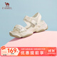 駱駝（CAMEL） 厚底涼鞋女夏季新款增高松糕沙灘鞋魔術(shù)貼時(shí)尚運動(dòng)休閑涼鞋 L23M504136米色 37