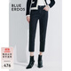 BLUE ERDOS牛仔褲修身顯瘦微彈直筒九分褲休閑錐形褲B245M3012 黑 160/64A/S