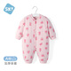 舒貝怡嬰兒衣服新生兒連體衣夾棉保暖秋冬滿(mǎn)月寶寶哈衣百天周歲爬服粉73