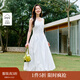 茵曼歐若風(fēng)花苞無(wú)袖連衣裙2025夏季女裝新款寬松收腰a字背心裙 云朵白 S