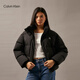 Calvin KleinJeans【防水】秋冬女士ck休閑絨領(lǐng)立領(lǐng)鴨絨羽絨服外套J224788 BEH-太空黑 S