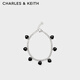 CHARLES&KEITH織夢(mèng)桃心系列時(shí)尚手鏈女生日禮物送女友CK5-11470115 Black黑色 1個(gè)