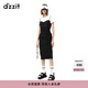 DZZIT【爆款補單】地素連衣裙夏季新款法式櫻桃印花兩件套設計女 黑色 S