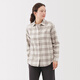 無(wú)印良品（MUJI） 女式 法蘭絨 襯衫領(lǐng) 長(cháng)袖襯衫女士襯衣內搭上衣純棉秋季新品女裝 米白色格紋 M （160/84A）