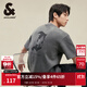 杰克·瓊斯（JACK&JONES）男裝復古簡(jiǎn)約舒適基礎百搭哥特字母飛鳥(niǎo)寬松圓領(lǐng)短袖T恤男 石雕灰E05 3XL (195)