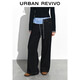 UR2025冬季新款女裝休閑后松緊腰抽繩牛仔長(cháng)褲UYY850264