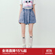 樂(lè )町休閑工裝休閑短褲新款寬松可愛(ài)少女做舊水洗百搭夏季褲子 牛仔藍（現貨） S