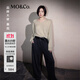 MO&Co.【秦嵐同款神褲】休閑褲2025秋新品棉燙鉆洗水高腰MBE3PATT10 深灰色 M