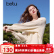 百圖betu女裝2025春季新款毛衣圓領(lǐng)寬松立體花朵裝飾毛衣女2501T05 淺杏色 M