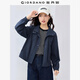 佐丹奴外套女小個(gè)子甜酷寬松立領(lǐng)夾克短款皮膚風(fēng)衣女13375104